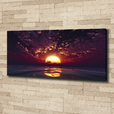 Cuadro canvas moderno de gran formato horizontal Atardecer