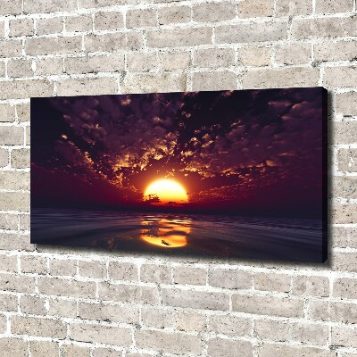 Cuadro canvas moderno de gran formato horizontal Atardecer