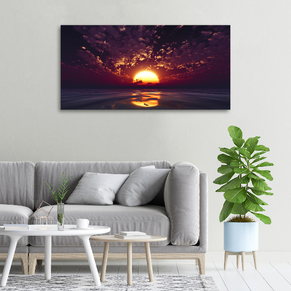 Cuadro canvas moderno de gran formato horizontal Atardecer