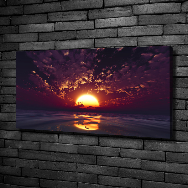Cuadro canvas moderno de gran formato horizontal Atardecer