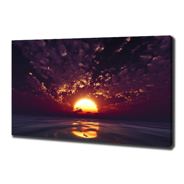 Cuadro canvas moderno de gran formato horizontal Atardecer