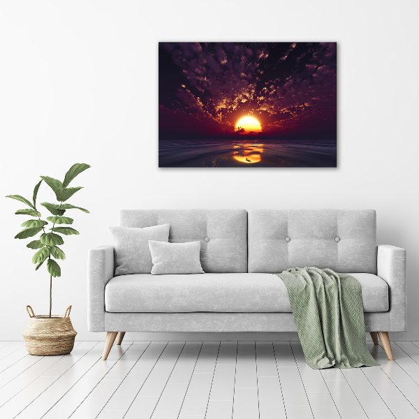 Cuadro canvas moderno de gran formato horizontal Atardecer