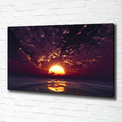 Cuadro canvas moderno de gran formato horizontal Atardecer