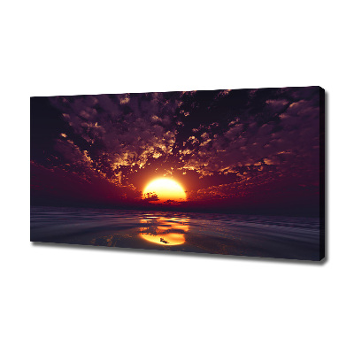 Cuadro canvas moderno de gran formato horizontal Atardecer