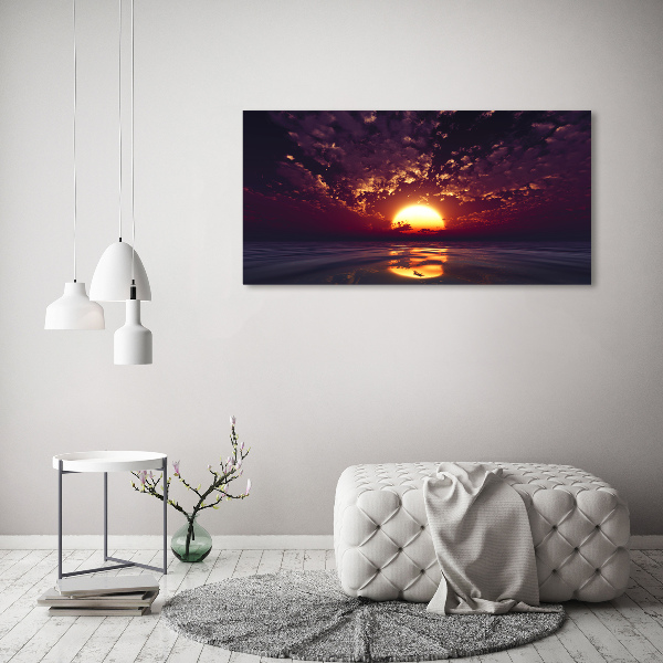 Cuadro canvas moderno de gran formato horizontal Atardecer
