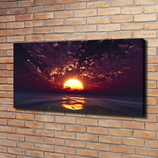 Cuadro canvas moderno de gran formato horizontal Atardecer