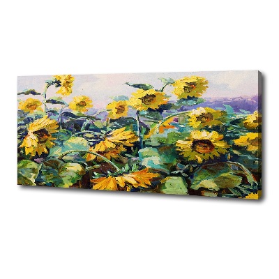 Cuadro canvas con impresión uv duradera horizontal Girasoles