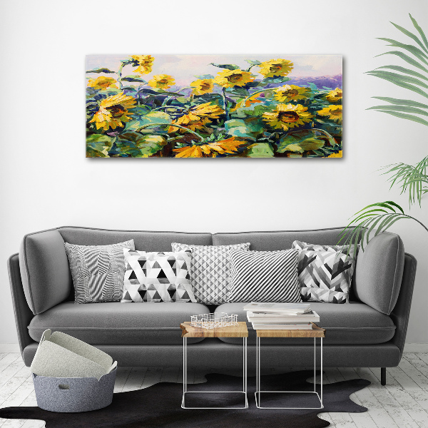 Cuadro canvas con impresión uv duradera horizontal Girasoles