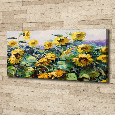Cuadro canvas con impresión uv duradera horizontal Girasoles