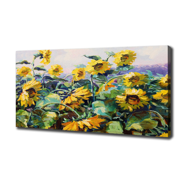 Cuadro canvas con impresión uv duradera horizontal Girasoles