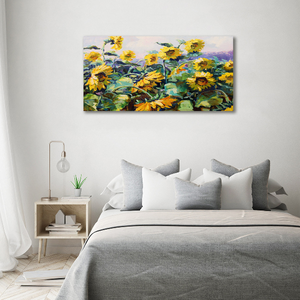 Cuadro canvas con impresión uv duradera horizontal Girasoles