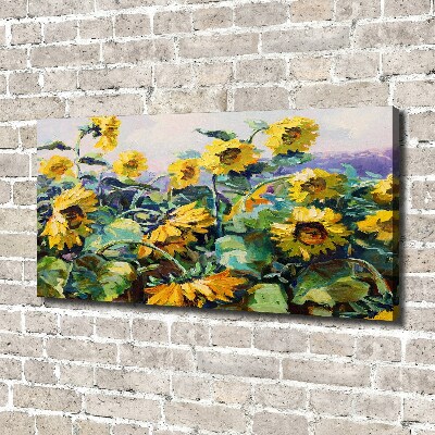 Cuadro canvas con impresión uv duradera horizontal Girasoles