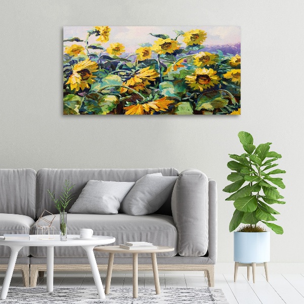 Cuadro canvas con impresión uv duradera horizontal Girasoles
