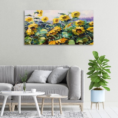 Cuadro canvas con impresión uv duradera horizontal Girasoles
