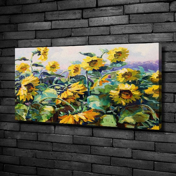 Cuadro canvas con impresión uv duradera horizontal Girasoles