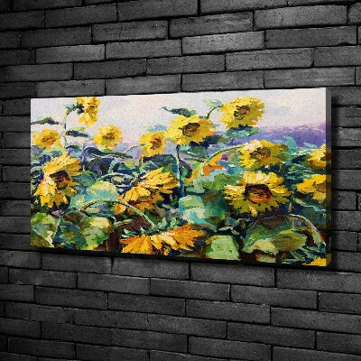 Cuadro canvas con impresión uv duradera horizontal Girasoles