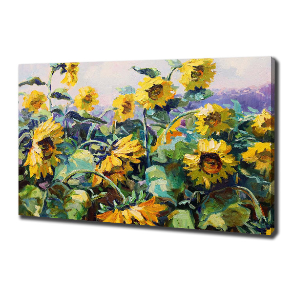 Cuadro canvas con impresión uv duradera horizontal Girasoles