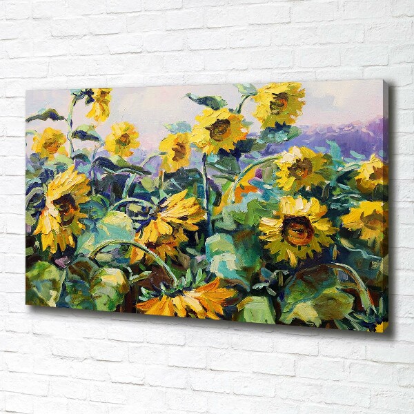 Cuadro canvas con impresión uv duradera horizontal Girasoles
