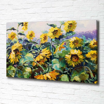 Cuadro canvas con impresión uv duradera horizontal Girasoles