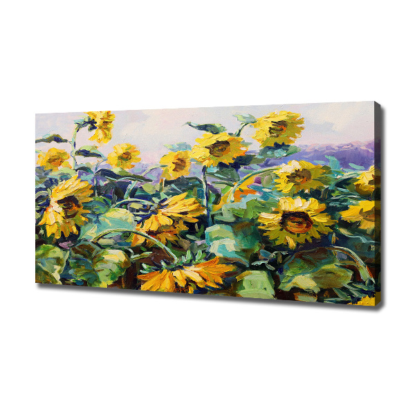 Cuadro canvas con impresión uv duradera horizontal Girasoles