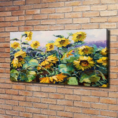 Cuadro canvas con impresión uv duradera horizontal Girasoles
