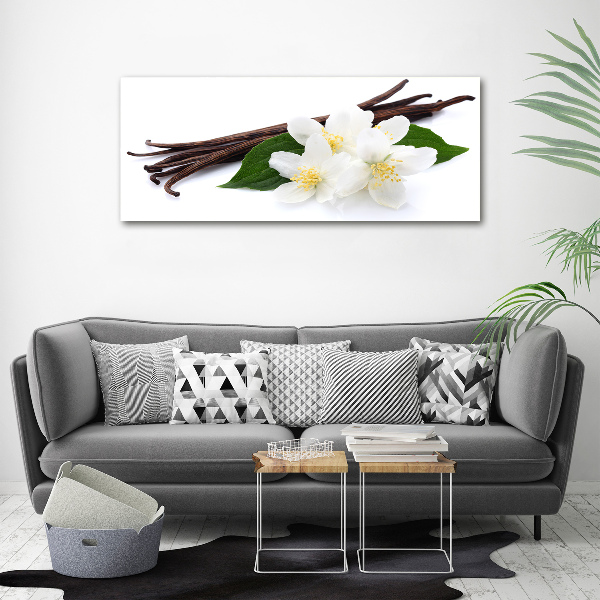 Cuadro canvas moderno de gran formato horizontal Jazmín y vainilla