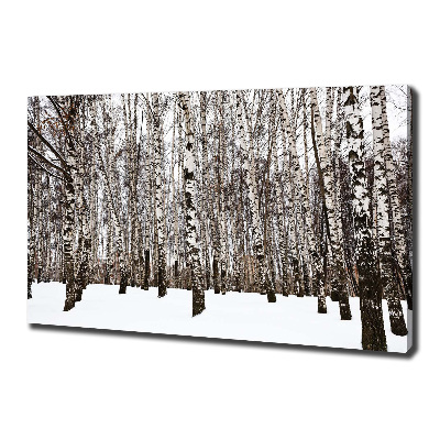 Cuadro canvas con impresión uv duradera horizontal Abedules en invierno