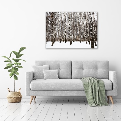 Cuadro canvas con impresión uv duradera horizontal Abedules en invierno