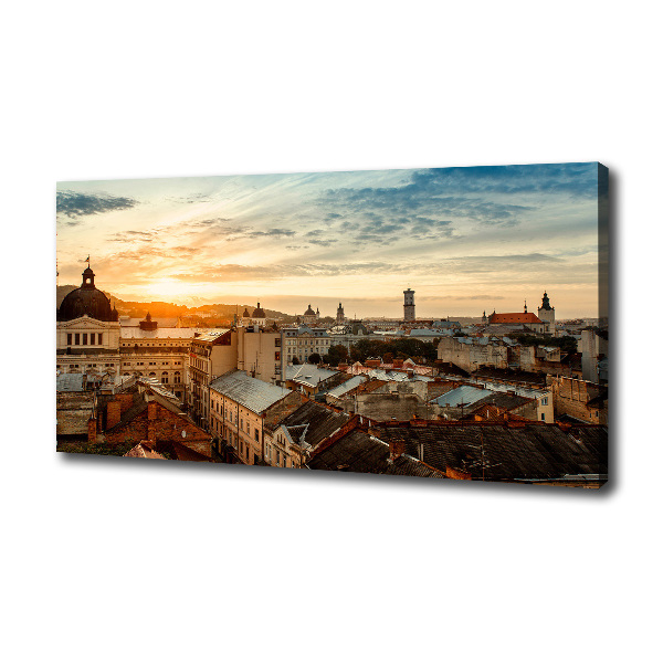 Cuadro canvas con impresión uv duradera horizontal Amanecer en Lviv