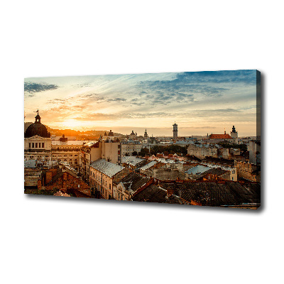 Cuadro canvas con impresión uv duradera horizontal Amanecer en Lviv