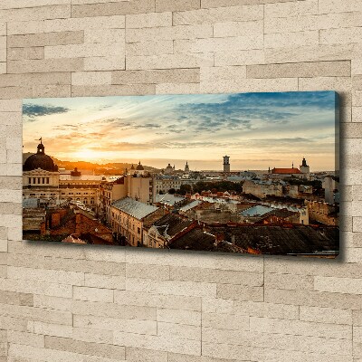 Cuadro canvas con impresión uv duradera horizontal Amanecer en Lviv