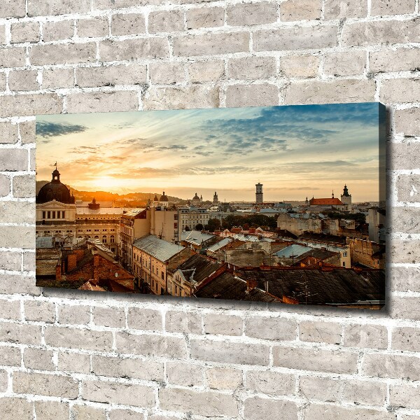 Cuadro canvas con impresión uv duradera horizontal Amanecer en Lviv
