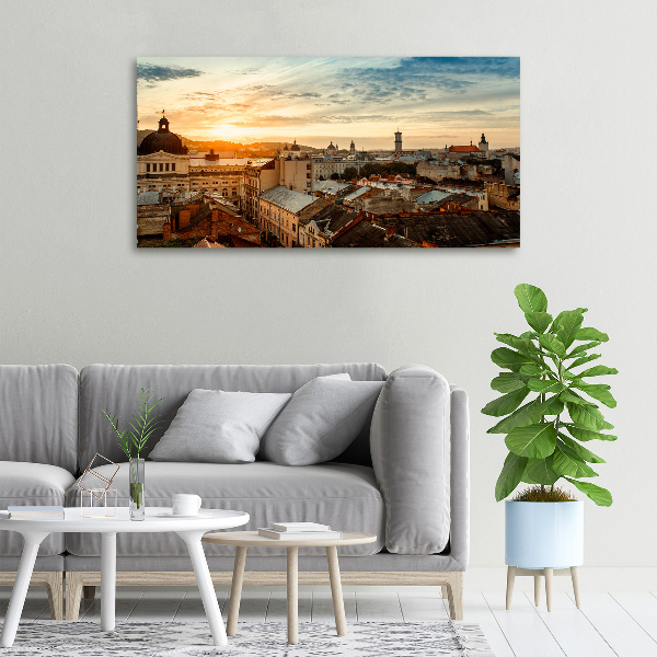 Cuadro canvas con impresión uv duradera horizontal Amanecer en Lviv