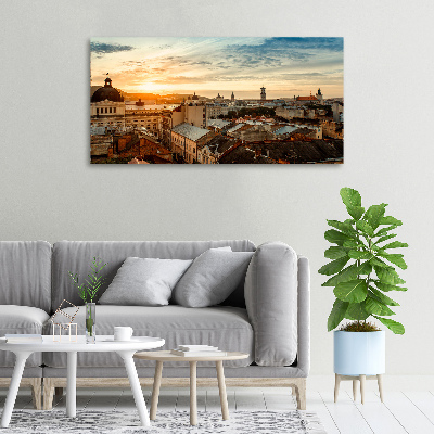 Cuadro canvas con impresión uv duradera horizontal Amanecer en Lviv