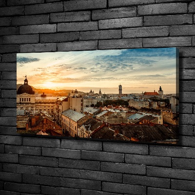 Cuadro canvas con impresión uv duradera horizontal Amanecer en Lviv