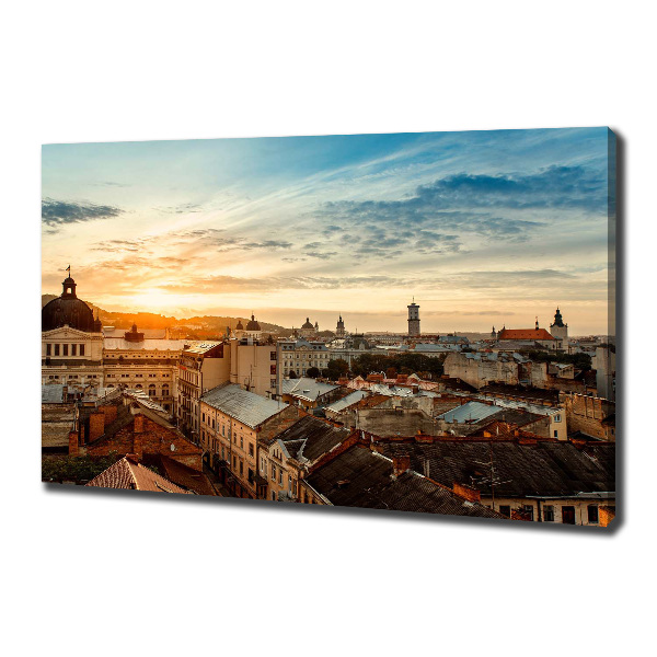 Cuadro canvas con impresión uv duradera horizontal Amanecer en Lviv