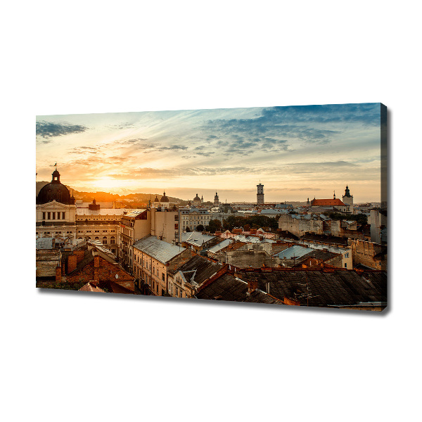 Cuadro canvas con impresión uv duradera horizontal Amanecer en Lviv