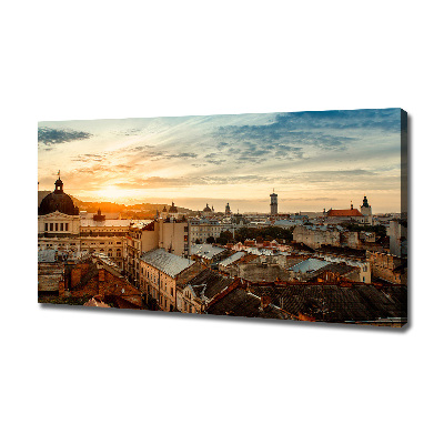 Cuadro canvas con impresión uv duradera horizontal Amanecer en Lviv