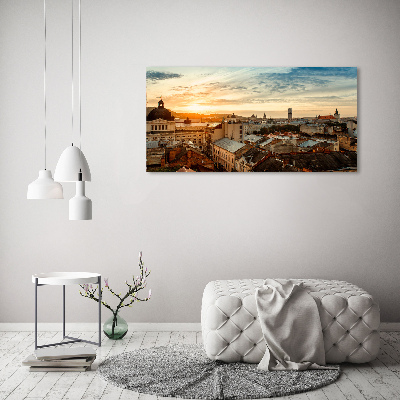 Cuadro canvas con impresión uv duradera horizontal Amanecer en Lviv