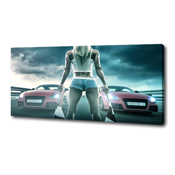 Cuadro canvas moderno de gran formato horizontal El inicio de la carrera