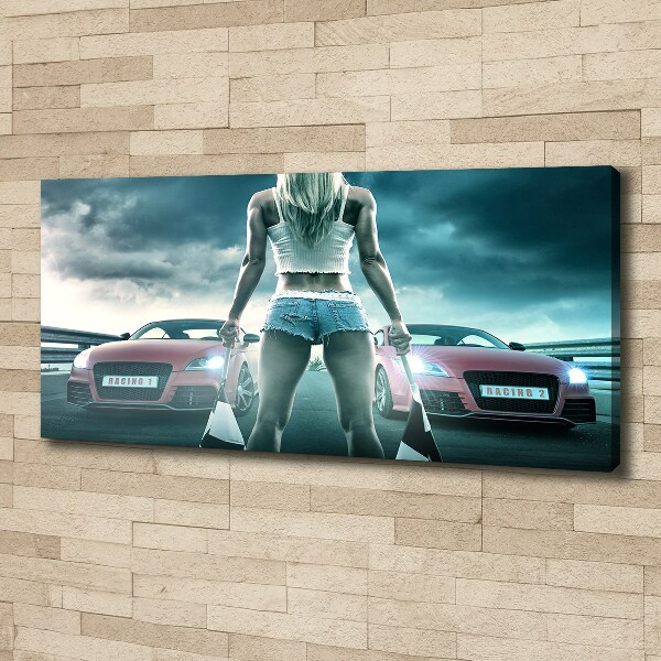 Cuadro canvas moderno de gran formato horizontal El inicio de la carrera