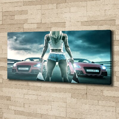 Cuadro canvas moderno de gran formato horizontal El inicio de la carrera