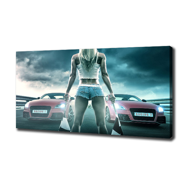 Cuadro canvas moderno de gran formato horizontal El inicio de la carrera