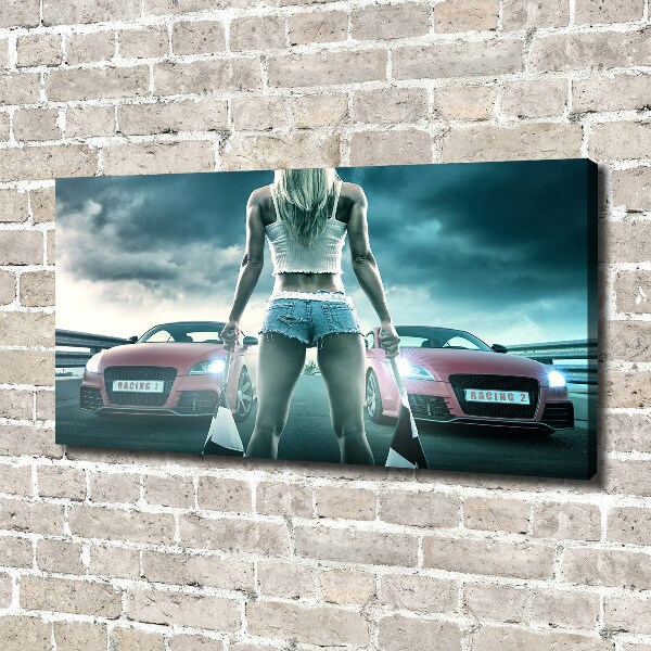 Cuadro canvas moderno de gran formato horizontal El inicio de la carrera