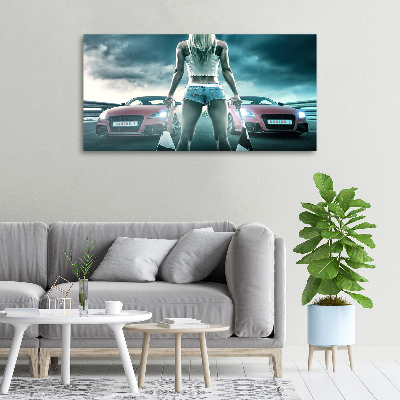 Cuadro canvas moderno de gran formato horizontal El inicio de la carrera
