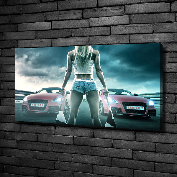 Cuadro canvas moderno de gran formato horizontal El inicio de la carrera