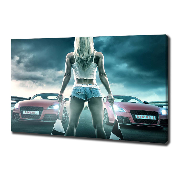 Cuadro canvas moderno de gran formato horizontal El inicio de la carrera