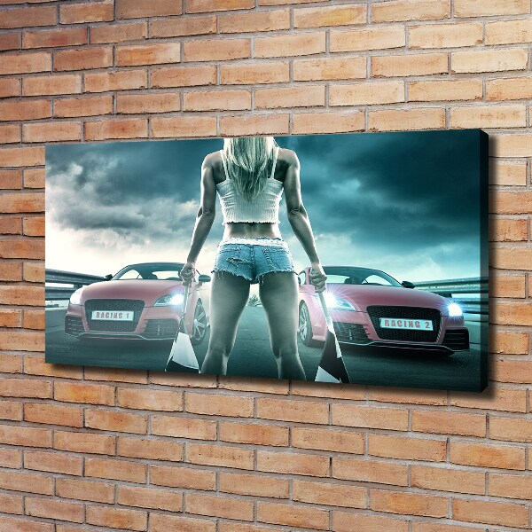 Cuadro canvas moderno de gran formato horizontal El inicio de la carrera