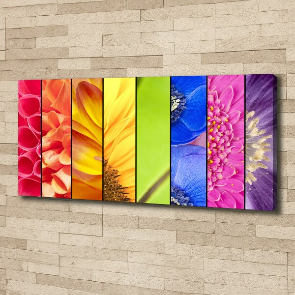 Fotocuadro en lienzo de alta calidad horizontal flores de colores