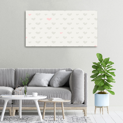 Cuadro canvas con impresión uv duradera horizontal Fondo de corazones